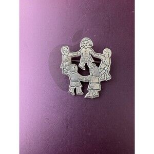 VTG Sterling Silver - MEXICO Ring Around the Rosie Kids Playing Brooch Pin - 8g